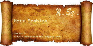 Motz Szabina névjegykártya